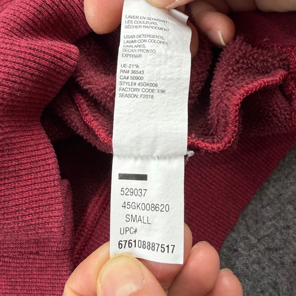 IZOD Advantage Performance Sweatshirt Mens Small Red Crewneck Fleece 45GK008 - Picture 7 of 8